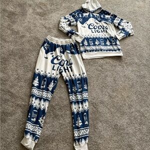Coors Light Pajama Set - Blue and White